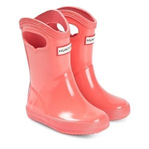 NIB Hunter Kids Pull-On Rainboots in Rhythmic Pink